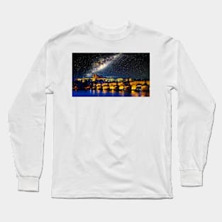 Milky Way over Prague Castle Long Sleeve T-Shirt